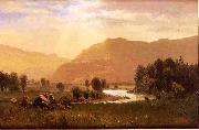 Albert Bierstadt Figures_in_a_Hudson_River_Landscape Spain oil painting artist